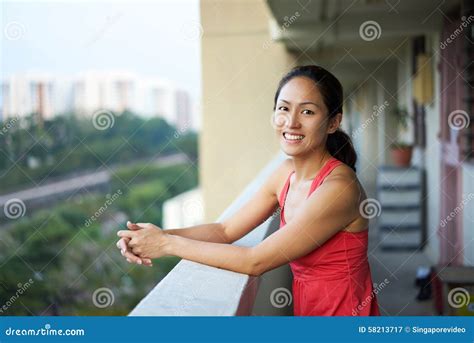 Asian Chinese Girl In Singapore Neighbourhood Stock Image Image Of