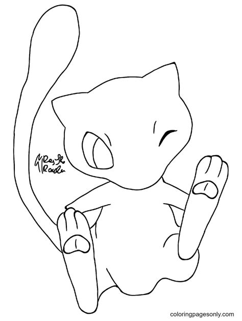 mew coloring page printable