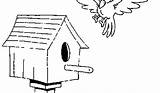 Coloring Bird House Birdhouse Clipart Colouring Good Library Popular sketch template