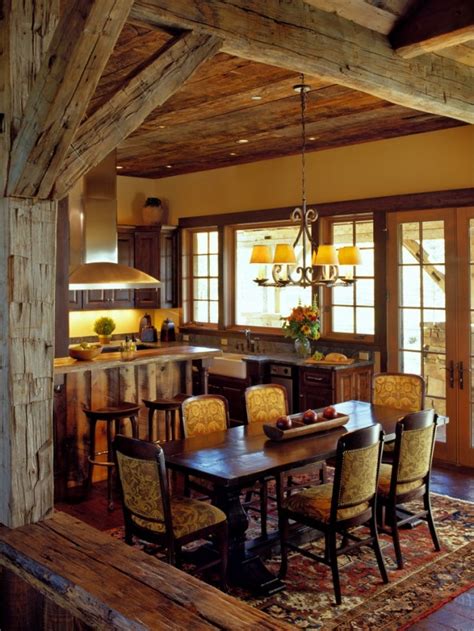 warm cozy rustic dining room designs   cabin
