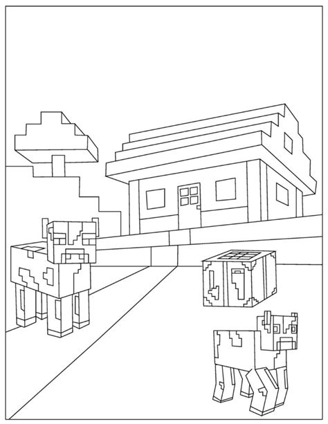 minecraft house coloring pages coloring home
