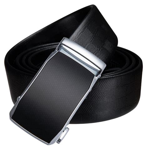 tie luxury mens black belt formal designer automatic buckle solid