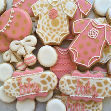 girls baby shower decorated sugar cookies  dozen