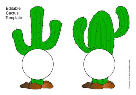 editable cactus template sb sparklebox