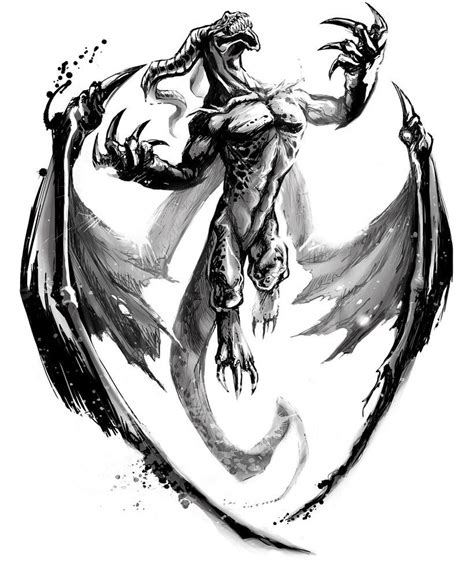 Dragon Tattoo Winged Dragon Tattoo Drawings