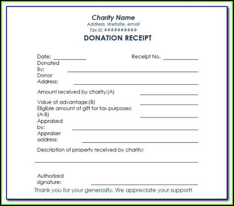 charitable donation form receipt template  resume examples qbvyjor