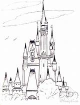 Disney Castle Line Drawing Coloring Paintingvalley Pages sketch template