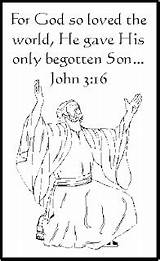 John Coloring Pages Verse Bible God Sheets Gave Loved He Only His So Jesus Begotten Son Sheet sketch template