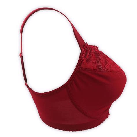 New Vogue Red Extra Plus Size Floral Embroidery Sexy Bra For Women