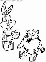 Tunes Looney Coloring Pages Kids Characters Print Color sketch template