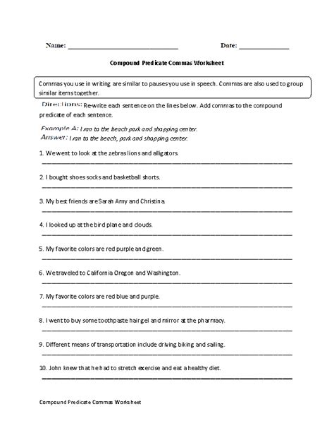 englishlinxcom commas worksheets commas worksheets compound