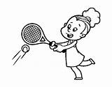 Tennis Playing Coloring Pages Girl Colouring Sports Color Table Colorear Coloringcrew Printable Getdrawings Racket Getcolorings sketch template
