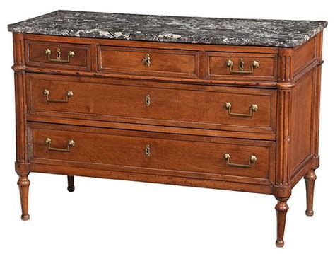 louis xvi walnut marble top commode sold at auction on 5th