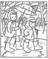Coloring Pages Kids Rainy Spring Rain Season Seasons Sheets Printable Drawing Clipart School Color Clip Going Helping Cliparts Others Honkingdonkey sketch template