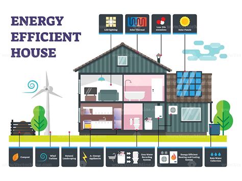 energy efficient house  ecology class rating diagram outline