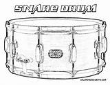 Coloring Drum Drums Snare Pages Musical Percussion Instruments Yescoloring Print sketch template