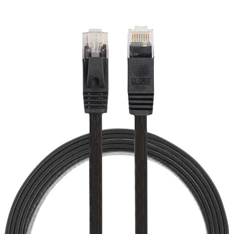 cat ultra thin flat ethernet network lan cable patch lead rj black alexnldcom