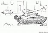 Tank Coloring Pages Tanks Soviet Colorkid Gif sketch template