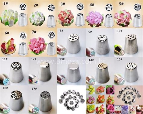 kit 17 bicos confeiteiro russo tulipas inox confeitaria r 239 90 em mercado livre