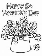 Coloring St Pages Printable Adults Patricks Shamrock Happy Kids Patrick Saint Clover Spring Print Sheets March Hat Children Colouring Color sketch template