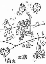 Spongebob Coloring Pages Jellyfish Colored sketch template