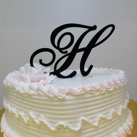 Wedding Cake Topper 5 Beautiful Single Monogram Letter Cake Topper