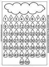 Number Worksheets Printable 50 Numbers Chart Worksheet Counting Tracing Kids Coloring Math Sheets Recognition Print Dots Kindergarten Charts Dot Pages sketch template
