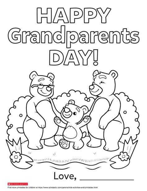 celebrate grandparents day  week   bear  sweet coloring