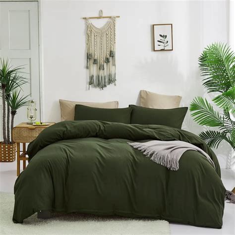 houseri olive green comforter set cal king dark green bedding