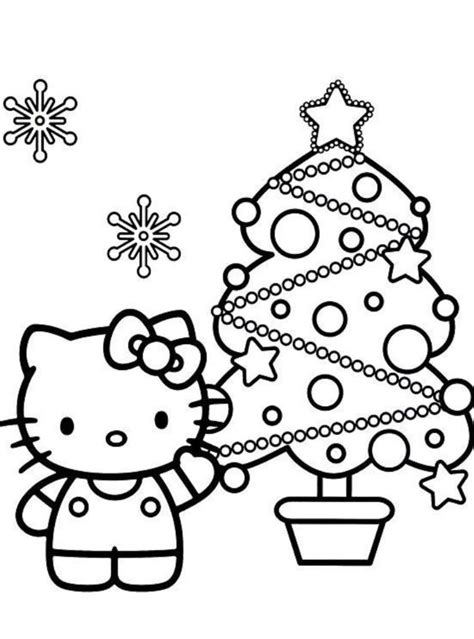 kitty christmas coloring pages  getcoloringscom