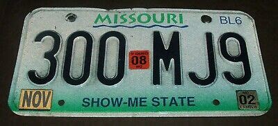 missouri license plate tag  mj ebay