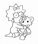 Simpsons Maggie Simpson Coloring Pages Kids Printable Colouring Print Ausmalbilder Color Sheets Cartoon Teddy Fun Clipart Characters Los Lisa Para sketch template