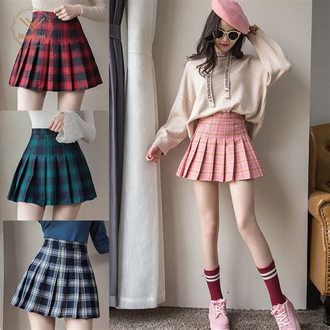 Plus Size Harajuku Short Skirt New Korean Plaid Skirt