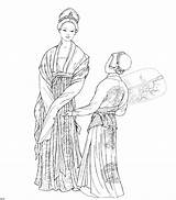 Coloring Bastelideen Erwachsene Chinesisch Clothing sketch template