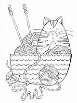 Coloring Pages Crochet Yarn Knitting Knit Book Adult Books Knitpicks Dream Franklin Habit Cat Visit sketch template
