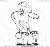 Sitting Chair Man Cartoon Outline Mesmerized Clip Illustration Royalty Toonaday Rf Clipart Leishman Ron sketch template