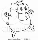 Jumping Pig Clipart Cartoon Thoman Cory Outlined Coloring Vector 2021 sketch template