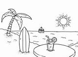 Beach Coloring Pages Nature Printable Drawing Kb sketch template