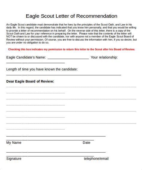 sample eagle scout letter  recommendation   ms word
