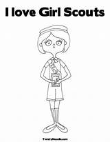 Girl Scouts Scout Brownie Coloring Twistynoodle Daisy sketch template