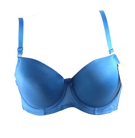 buy women sexy bras blue black solid brassiere push up