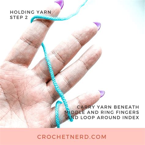 find    hold  yarn  crochet