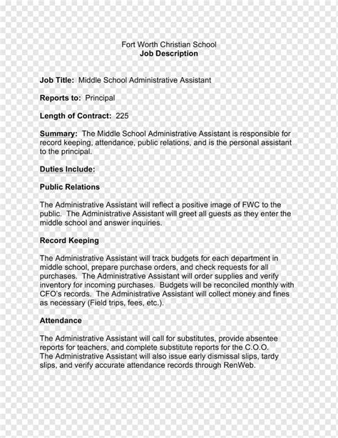 sample  personal assistant job description template
