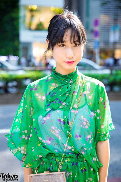 Harajuku Girl In Jouetie Green Floral Print Dress Kate