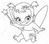 Baby Fairy Coloring Pages Girl Newborn Outlined Drawing Clipart Bitty Birth Printable Color Vector Cartoon Print Template Illustration Depositphotos Library sketch template