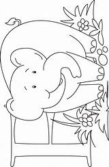 Coloring Elephant Kids Pages sketch template
