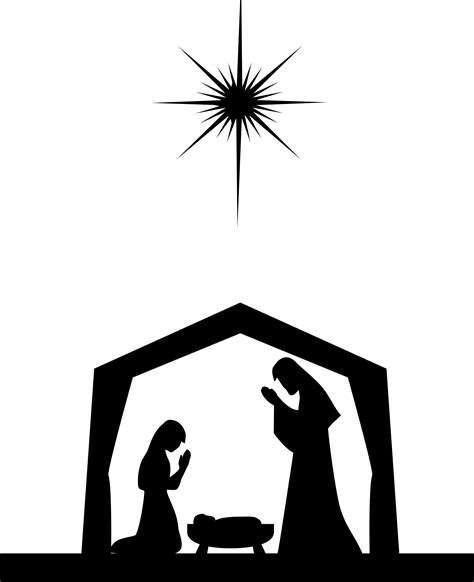 nativity silhouette patterns clipart