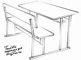 School Desk Draw Drawing Step Table Drawings Long Paintingvalley Bottom Behind Point sketch template