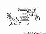 Coloring Sheets Pistols Printable Sheet Title sketch template