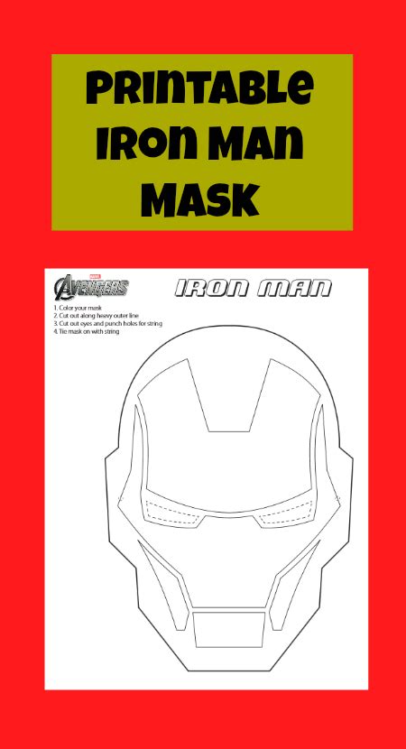 printable iron man mask perfect  everyday play    diy